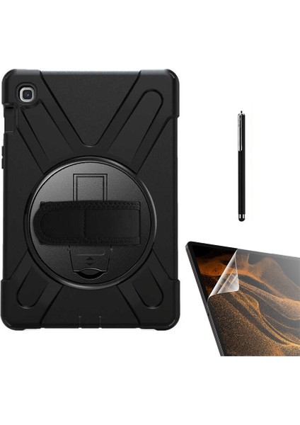 Samsung Galaxy Tab S6 Lite P610 Kılıf Defender Tablet Tank Koruma Standlı DF22 + Nano + Kalem Siyah