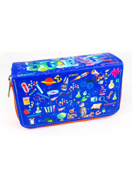 Kalem Kutusu Science Kids Kawaii Desen Orginazer Üç Bölmeli Vegan Deri (Kalemlik) fiyatları