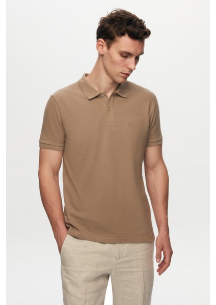 Regular Fit Vizon Pike Dokulu %100 Pamuk Kıvrılmaz Polo Yaka Nakışlı T-shirt 4HC14ORT51000 fiyatları