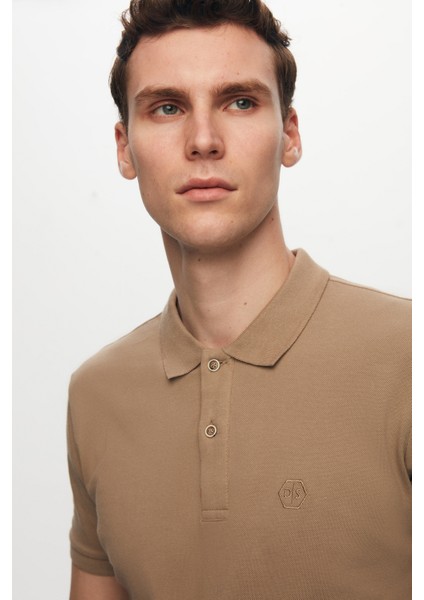 Regular Fit Vizon Pike Dokulu %100 Pamuk Kıvrılmaz Polo Yaka Nakışlı T-shirt 4HC14ORT51000 modelleri