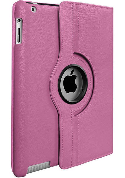 Apple iPad 2 3 4 Kılıf Kapaklı Standlı 360 Dönebilen Koruma Dn2 Pembe
