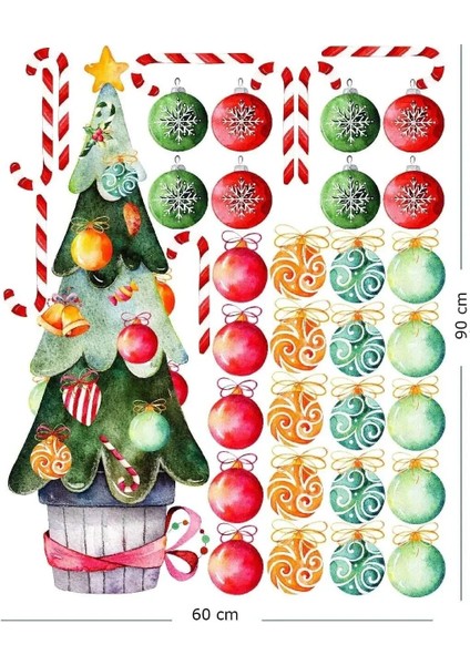 Hoşgeldin Yeni Yıl Merry Christmas Pastel Renkler Dekoratif Sticker Seti fiyatları