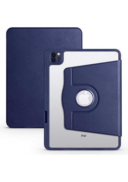 Case Street Apple iPad Pro 11 2020 2.nesil Kılıf Termik Arkası Şeffaf Smart Kapaklı Kalem Bölmeli T1 Lacivert