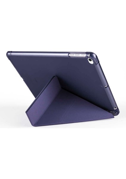 Apple iPad 9.7 2018 6.nesil Kılıf Standlı Katlanabilir Pu Silikon Tf1 Mor fırsatları