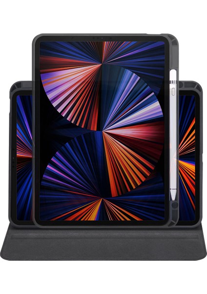 Case Street Apple iPad 10.2 2021 9.nesil Kılıf Termik Arkası Şeffaf Smart Kapaklı Kalem Bölmeli T1 Mor