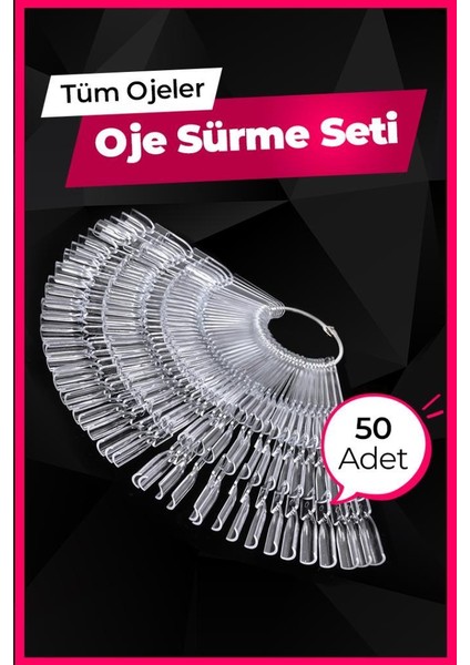 50'li Anahtar Kartela Oje Katoloğu Şeffaf Renk