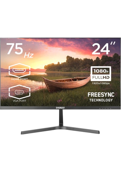 M-635 24" 75Hz 5ms(GtoG) BOE VA FHD Freesync+HDR(FW) Flat PC Led Monitör