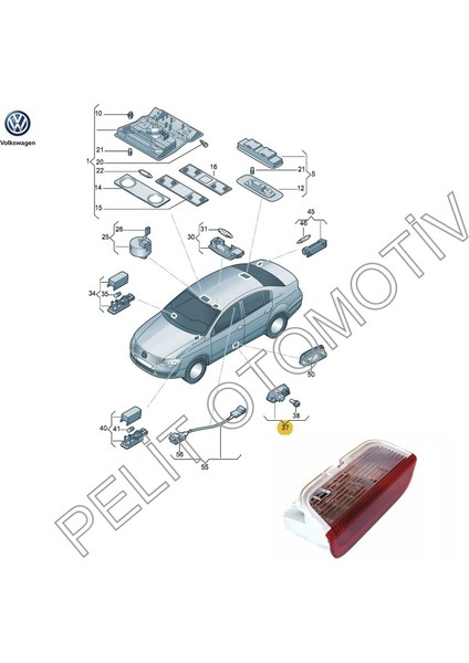 Touareg Kapı Aydıtlatma Lamba 1K0947411 1K0947411A fiyatları