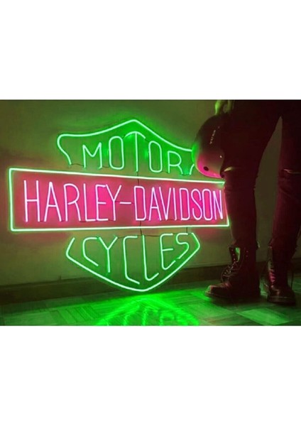 Harley Davidson Neon LED Tabela Dekoratif AYDINLATMA(50X50CM)