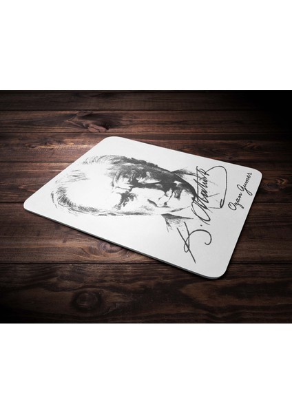 Kişiye Özel Atatürk Siluet ve Imza Temalı Mouse Pad