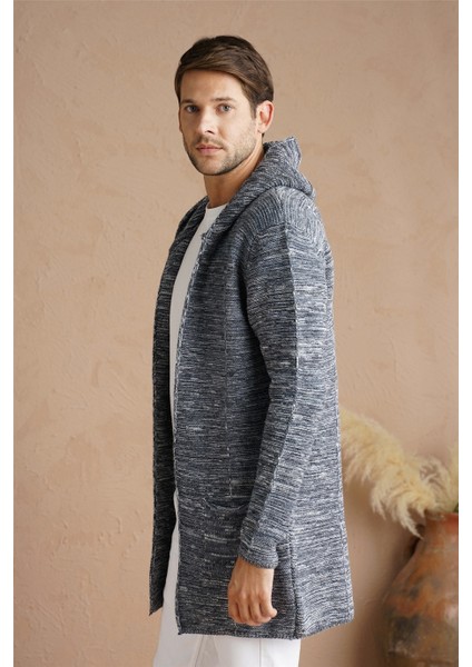 Erkek Gri Karışım Kapüşonlu Triko HIRKA-HRK7721R02S