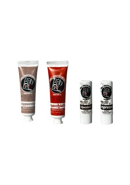 Cappuccino, Macchiato El Kremi ve Chocolate, Espresso Lip Balm Seti