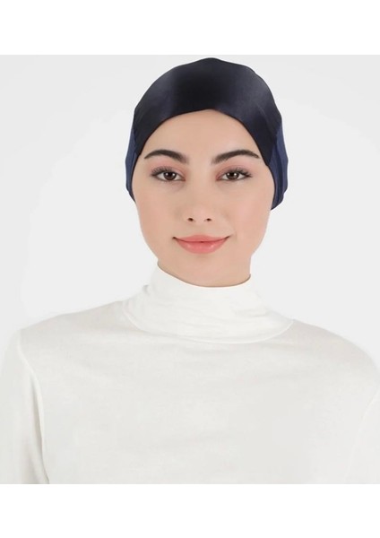 Dikişsiz Saten Tesettür Bone Bağcıklı Likralı