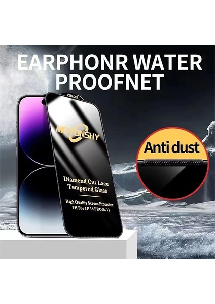 İPHONE14 Plus 13 Promax  3D Elmas Kesim Diamont Cam Ekran Koruyucu