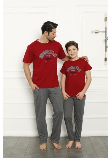 Akbeniz Baba Oğul Kırmızı Aile Pijama Takım Ayrı Ayrı Satılır 50102