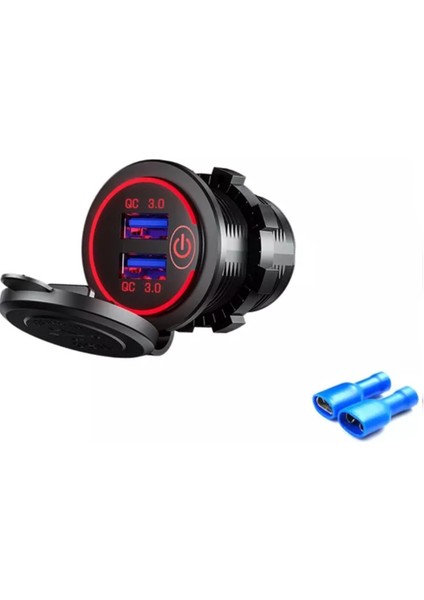 12-24VOLT Araç/tekne/motosiklet (Quick) Hızlı Şarj Anahtarlı