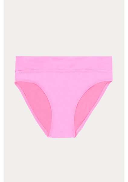 Pembe Yüksek Bel Tek Alt Bikini