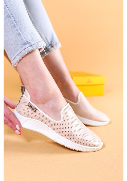 Ciragio Bej Renkli Kadın Klasik Yazlık Günlük Ayakkabı