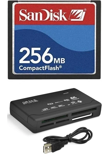 256 MB Compact Flash Hafıza Kartı - USB 2.0 Cf Kart Okuyucu