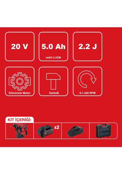 Pro ATBL18RH-502C Akülü Pnomatik Kırıcı Delici - Kömürsüz