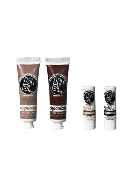 Cappuccino, Chocolate El Kremi ve Cappuccino, Espresso Lip Balm Seti