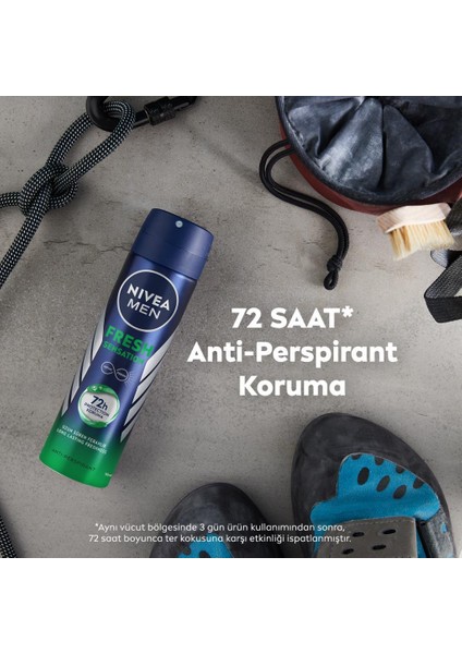 Men Fresh Sensation Sprey Deodorant - 72 Saat Anti-Perspirant Koruma, Uzun Süren Ferahlık 150 ml x 3 fırsatları