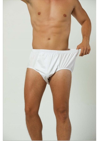 Erkek Beyaz Battal Pamuklu Külot 6'lı Paket