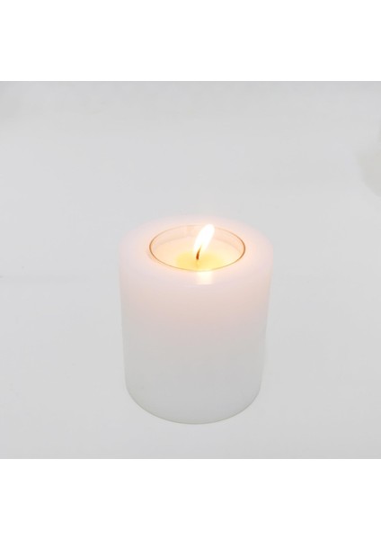 7x8 cm Düz Kesim Blok Mumluk ve Tealıght Seti fiyatları