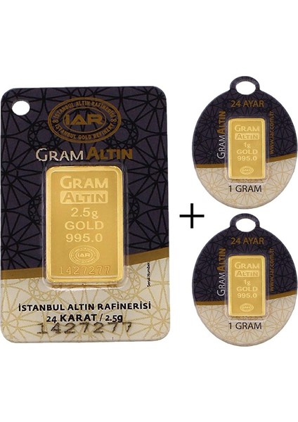 4,5 Gram (2,5+2) Külçe Altın 24 Ayar