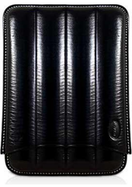 Dörtlü Deri Puro Kılıfı 36 Ring Siyah