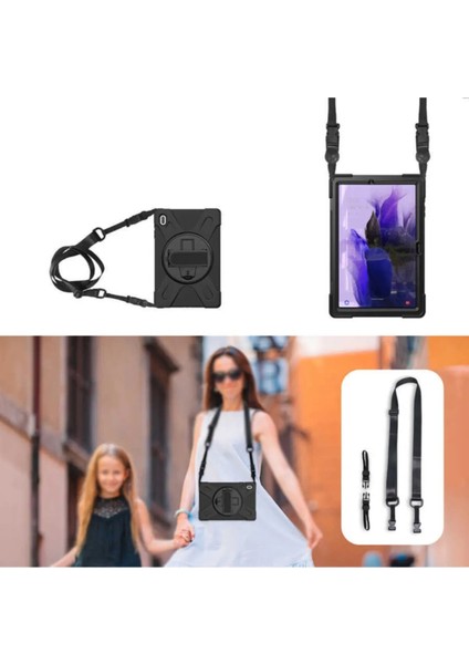 Casestreet Samsung Galaxy Tab S7 Fe T737 Kılıf Defender Tablet Tank Koruma Standlı Df3 Siyah fırsatları
