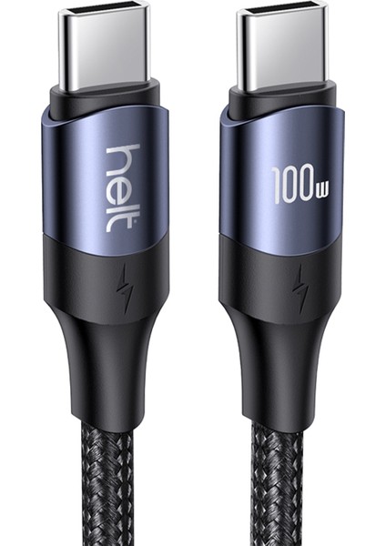 100W Type C Rope Braided Cable 1.2m Black Çok Hızlı Şarj Kablosu(Hızlı Şarj +1200CM+100W-5A Güç)
