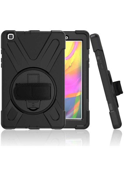 Samsung Galaxy Tab A8 2019 T290 Uyumlu Kılıf Defender Tablet Tank Koruma Standlı Df1 Siyah