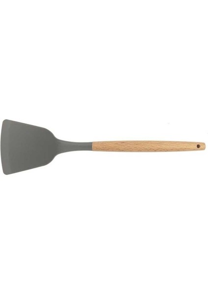 Silikon Servis Spatulası Ahşap Sap (Asp-12) - V