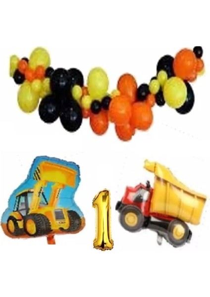 Inşaat Temalı 1 Yaş Balon Seti