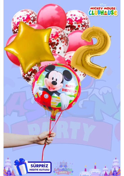 Mickey Mouse Temalı Gold Folyo Balon Seti