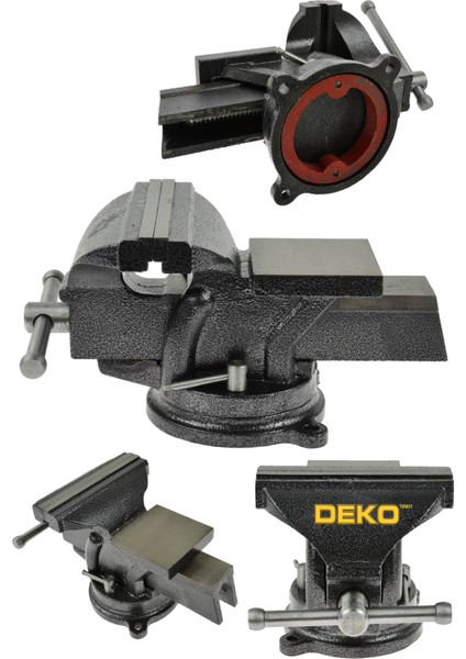 Premium 150 MM 6" 360 Dönerli Taban Özel Alaşım Paslanmaz Çelik Sabit Tezgah Masa Mengenesi Örslü