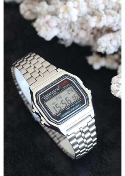 Bayan Saat 1987 Retro Dijital Silver Renk Metal Kordonlu fiyatları