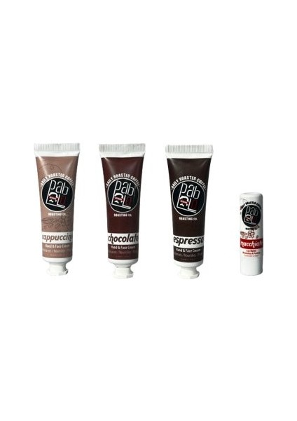 Cappuccino, Chocolate, Espresso El Kremi ve Macchiato Lip Balm Seti