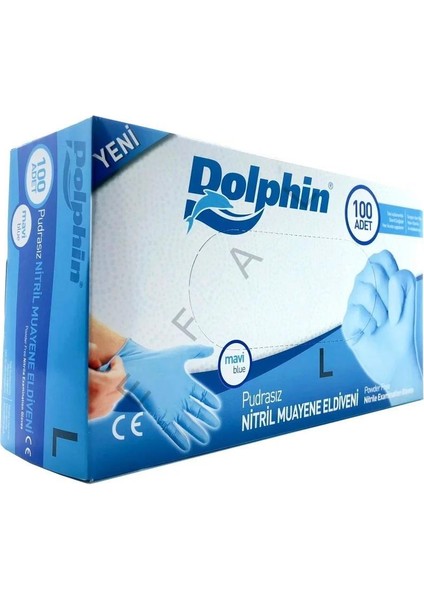 Tek Kullanımlık Lateks Mavi Pudrasız Nitril Muayne Eldiveni Large Büyük Boy - 100'LÜ 3 Paket fiyatları