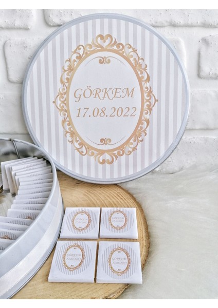 50 Adet Isme Özel Hoş Geldin Erkek Bebek Çikolatası