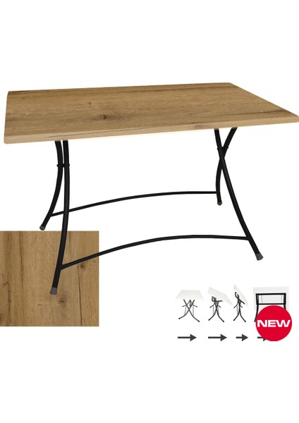 Modern Katlanır Werzalit Tabla Masa (70X120) - Canyon Palaca Oak