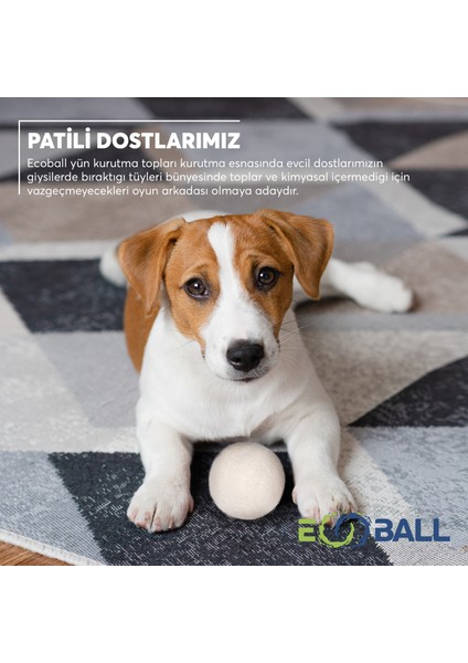 Ecoball Yün Kurutma Topları Çamaşır Kurutma Makinesi Kurutma Topu Doğal Yumuşatıcı (5 Adet)