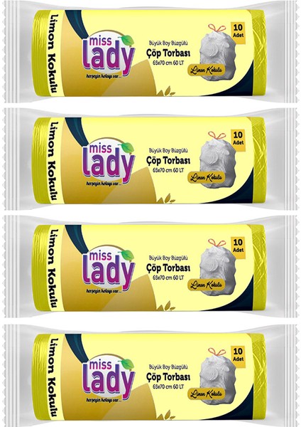 Çöp Torbası ( Büyük Boy Büzgülü) Limon 4'lü