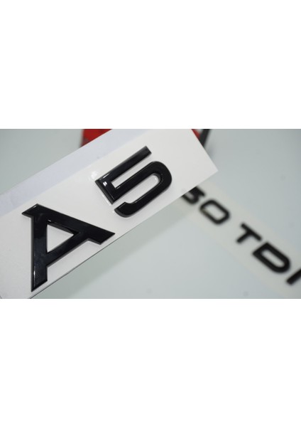 Audi A5 50 Tdi Parlak Siyah Abs 3m 3D Bagaj Yazı Logo Orjinal Ürün fırsatları
