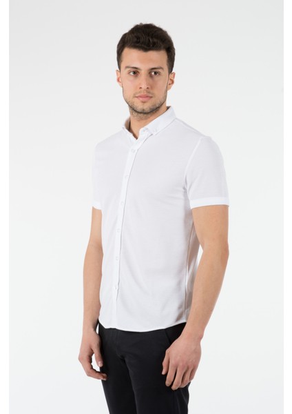 Erkek Slim Fit Gömlek 12301 Beyaz