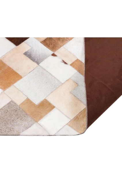 Çok Renkli Dana Derisi Patchwork Halı 160 x 230 Cm fiyatları
