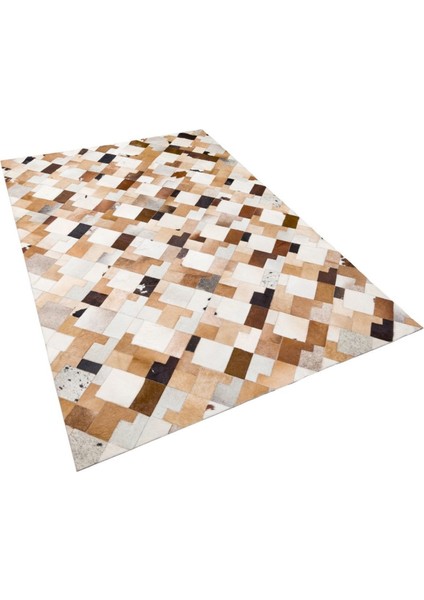 Çok Renkli Dana Derisi Patchwork Halı 160 x 230 Cm modelleri