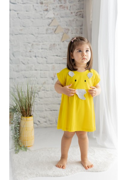 Kız Bebek Fil Detaylı Elbise