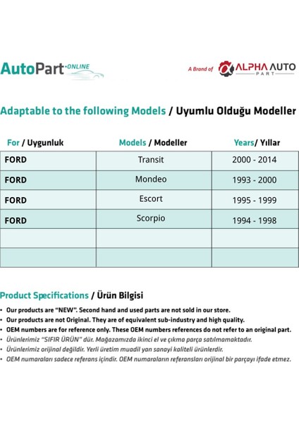 Ford Transit,mondeo,escort,scorpio Için Cam Açma Düğmesi-6 Pin fiyatları